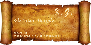 Kántor Gergő névjegykártya